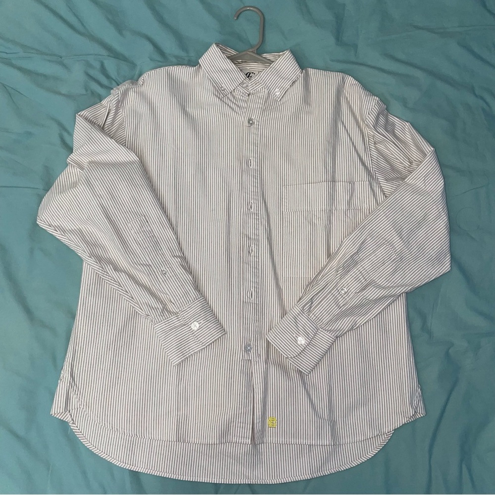 Earls Collection Brown Striped Oxford Shirt – Size XS